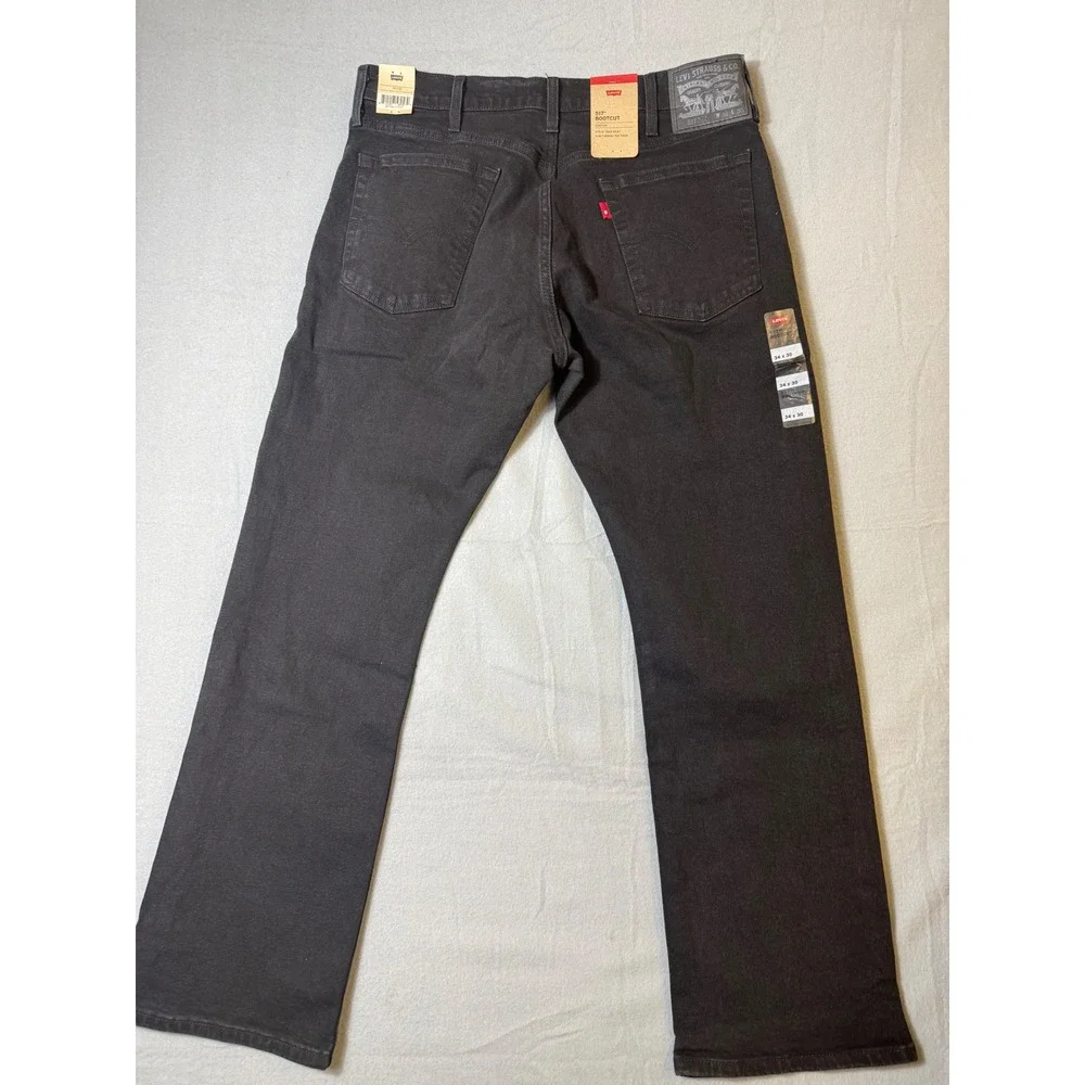 Levi's 517 Bootcut Men Jeans 34x30 Black NWT Slim Fit Denim 00517-3064
